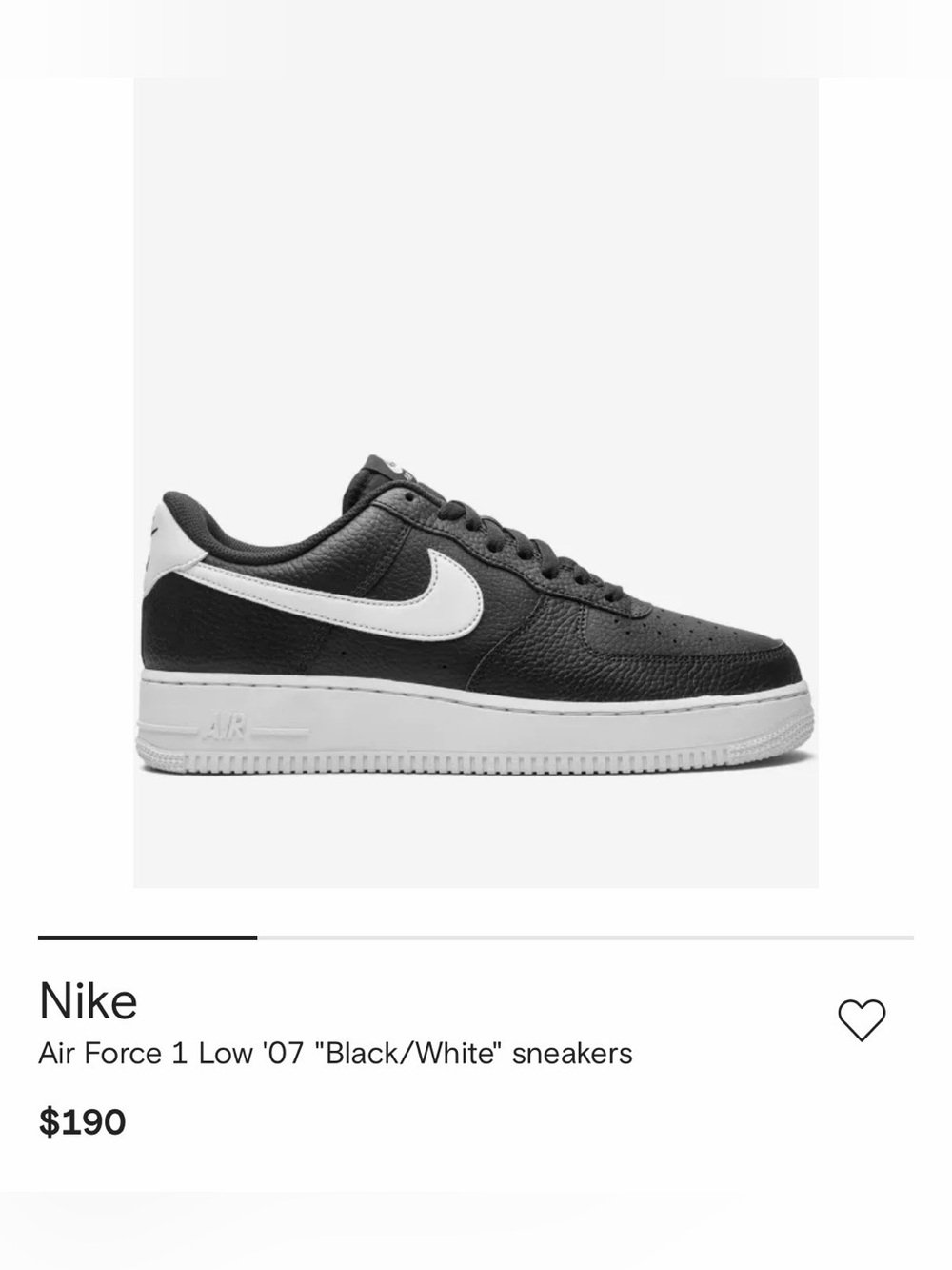 Nike Air Force 1 Low '07 - Black with White